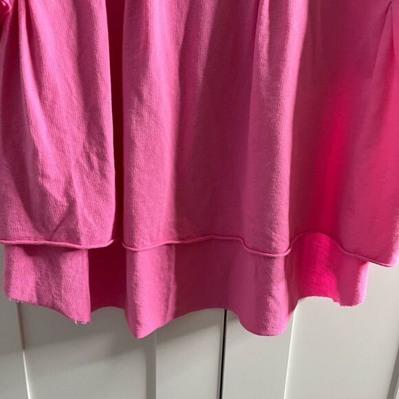Fantastic Fawn Pink Oversized Raw hem Top Pleated‎ NWT large - Picture 4 of 13